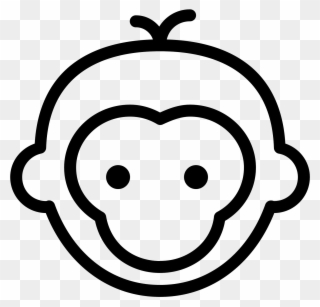 Monkey Ears Png Clip Black And White Stock - Monkey Icon Png Transparent Png