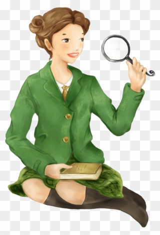 Girl With Magnifying Glass - Magnifying Glass Clipart