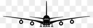 Clipart Plane Front - Aeroplane Front View Vector - Png Download