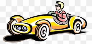 Vector Illustration Of Vintage Race Car Automobile - Race Car Clip Art - Png Download