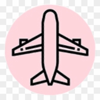 Travel Flight Fly Holidays Pink Black Birthday Art - Airplane Line Icon Clipart