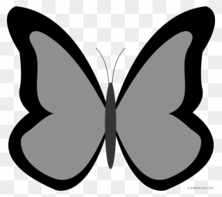 Butterfly Large Animal Free Black White Clipart Images - Butterfly Clipart Black And Blue - Png Download