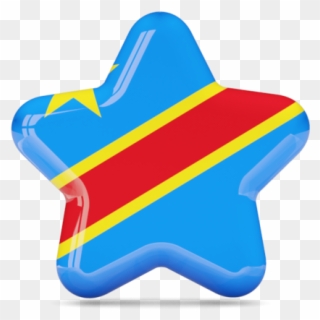 Illustration Of Flag Of Democratic Republic Of The - Congo Star Icon Clipart