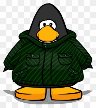 Green Winter Jacket From A Player Card - Club Penguin Coffee Apron Clipart