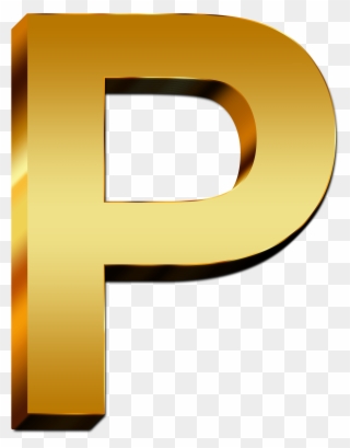 Uppercase Letter Gold Free - Gold Letter P Png Clipart