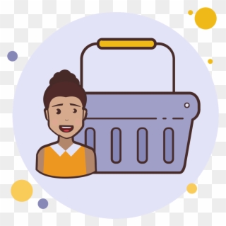 Violet Shopping Basket Icon - Icon Clipart