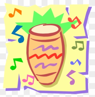 Vector Illustration Of Bongo Drums Percussion Instrument - Clip Art - Png Download
