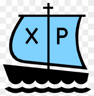 Vector Illustration Of Christian Sailing Boat With - Christian Boat Symbol Clipart