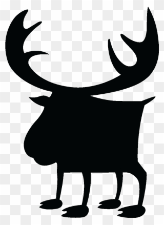 Sticker Ardoise Silhouette Cerf Ambiance Sticker Ardoise - Cartoon Clipart