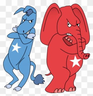 Trump Inhabits Hyper-partisan Presidency - Democrats And Republicans Fighting Clipart