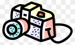 Vector Illustration Of Photography Digital Slr 35mm - Photography Clipart