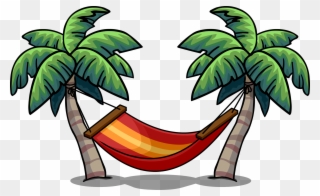 Tropical Hammock Ig - Palm Tree With Hammock Clipart - Png Download