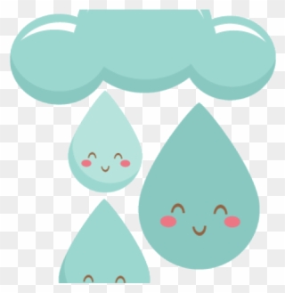 Raindrops Clipart - Cloud Cute Rain Png Transparent Png