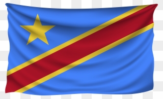 Democratic Republic Of The Congo Wrinkled Flag Clipart