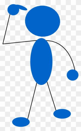 Blue Man Pointing To His Head - Person Thinking Clip Art - Png Download