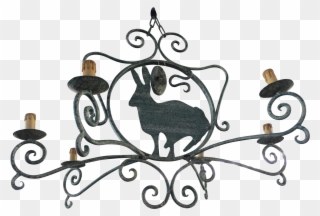 French Green Wrought Iron With Rabbit Chairish - Iron Clipart