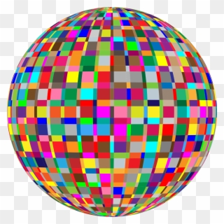 Design Pattern Colorful Squares Sphere Globe Clipart - Drawing - Png Download