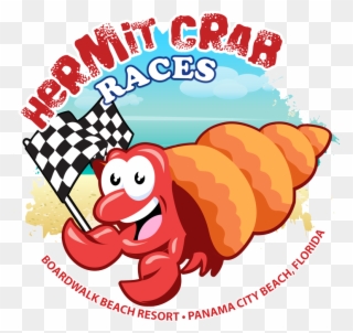 Crab Race Logo & Sticker Boardwalk Beach Resort - Beach Clipart