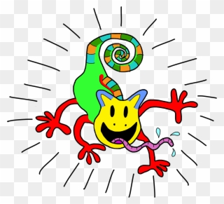 Png Chameleon Clipart Rainbow - Illustration Transparent Png