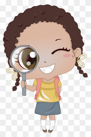 Kid With Magnifying Glass Clipart - Png Download