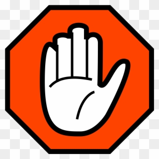 Adblock Detected - Stop Hand Clipart