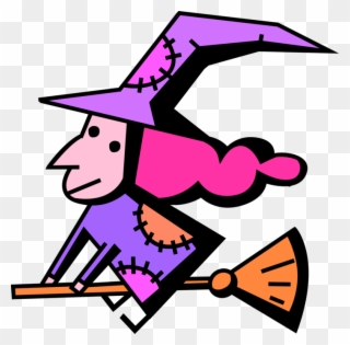Halloween Witch Rides Image Illustration Of Sorceress Clipart