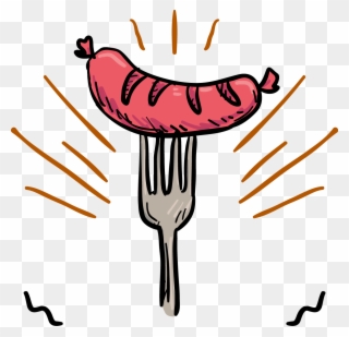Contact Us - Sausage On Bbq Fork Png Clipart