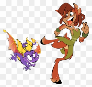 So I Did A Little Drawing Of Two Old Friends Catching - Spyro Clipart