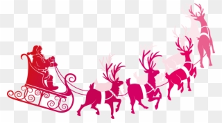Clipart Reindeer Flying - Free Christmas Elements Vector - Png Download