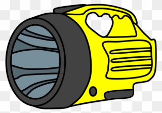 Flashlight, Utility, Yellow - Camping Clipart