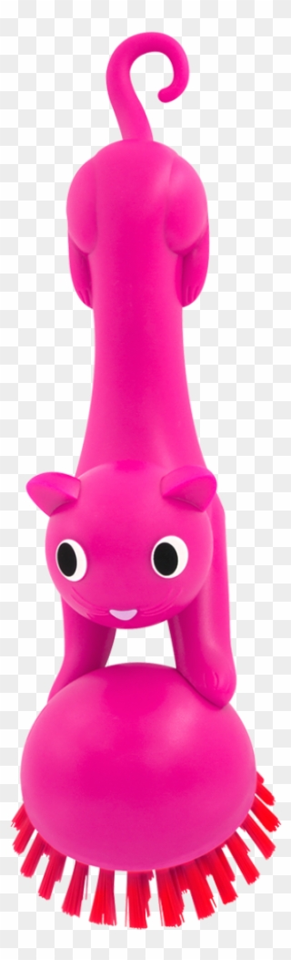 Brosse À Vaisselle Pink - Cat Dish Brush Clipart