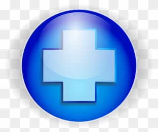 Cross, Blue, Button, Shiny, Plus, Add - Green Cross Clipart