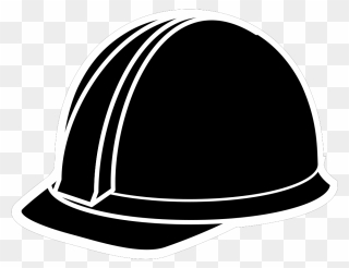 Hard-hat Black Construction Helmet Safety Isolated - Black Hard Hat Clip Art - Png Download