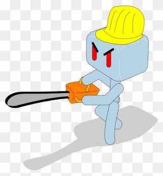 Clipart Info - Man With Chainsaw Cartoon - Png Download