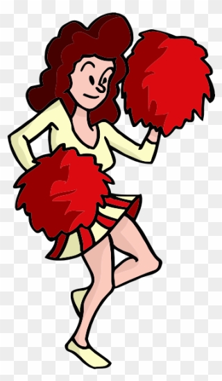 Pom-pom Cheerleading Drawing Can Stock Photo - Cheerleader Clipart Cartoon - Png Download