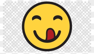 Face Savouring Delicious Food Emoji Clipart Smiley - Png Download