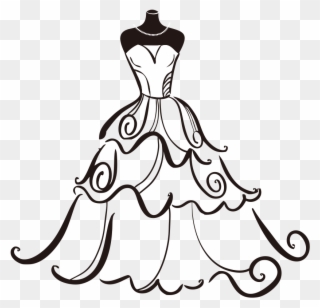 Banner Free Dress Bride Clip Art - Wedding Dress Clipart - Png Download
