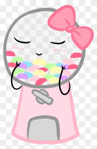Cutie Gumball Machine Pastel Candy, Pink Candy, Green - Kawaii Machine Clipart