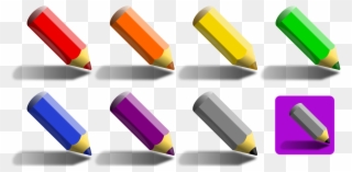 7 Color Pencils - Pencil Color Clipart