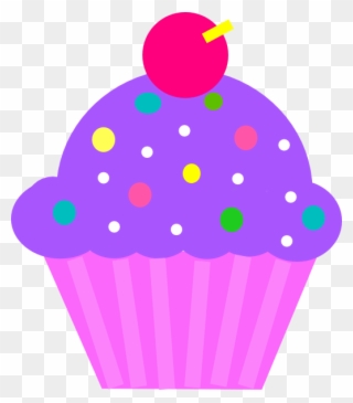 Cupcake Purple And Pink Clip Art At - Cup Cake Clip Art Free - Png Download