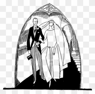 Couple Clipart Church Wedding - Wedding Couples Icons Line Art - Png Download