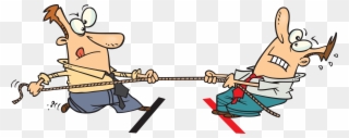 Animated Tug Of War Clipart Clipartfest - Tug Of War Cartoon - Png Download