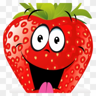 Strawberry Clipart Strawberry Fruit Cartoon Cartoon - Fruits With Face Clipart - Png Download