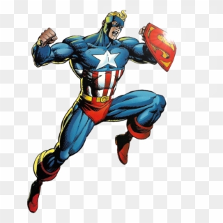 Amalgam Comics Super Soldier Clipart Superman Captain - Iron Man Captain America Fusion - Png Download