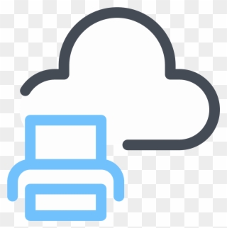 Print From Cloud Icon - Cloud Computing Clipart