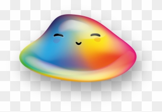 A Rainbow-colored Blob With A Cute Face, Eyes Closed Clipart