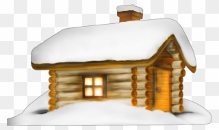 Ftestickers Clipart House Cabin Winter Snow - Домик В Снегу Png Transparent Png