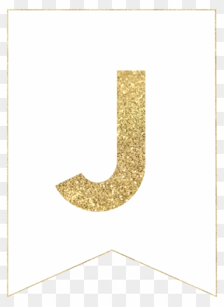 J Gold Alphabet Banner Letter Clipart