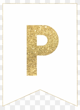 P Gold Alphabet Banner Letter - Gold Letter Banner Printable Clipart