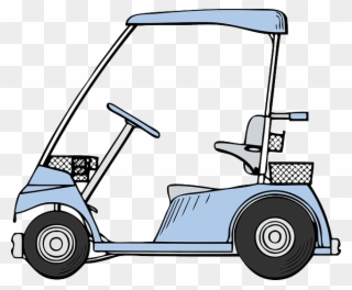 Cartoon Car Drawing View Small Outline Drawing Car - Golf Cart Clipart - Png Download